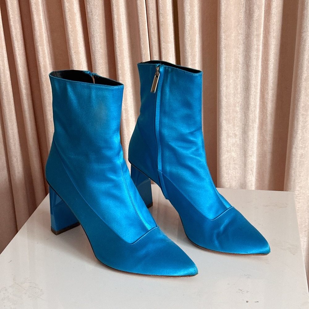 Tibi Vibrant Blue Heeled Boots